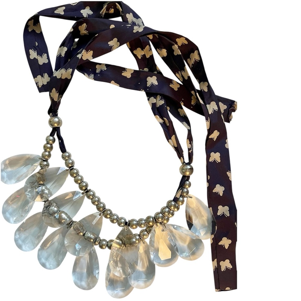 Anthropologie Silk Chandelier Draped Necklace